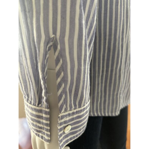 J.McLaughlin Womens Blue & White Striped Button-Down Shirt Size M - Picture 8 of 8